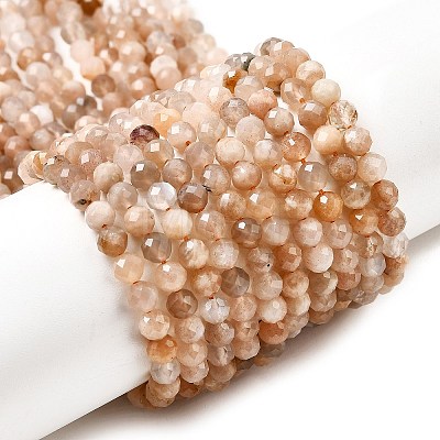 Natural Peach Moonstone Beads Strands G-F619-19A-4mm-1