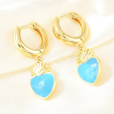 Valentine's Day Brass Hoop Earrings EJEW-Z164-11G-1