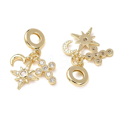 Ocean Brass Pave Clear Cubic Zirconia European Dangle Charms KK-H278-03G-06-1