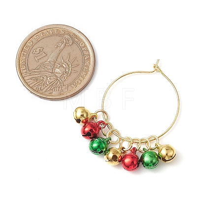 Christmas Brass Bell Wine Glass Charms AJEW-JO00257-1