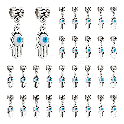30Pcs Antique Silver Plated Alloy European Dangle Charms FIND-DC0002-93-1