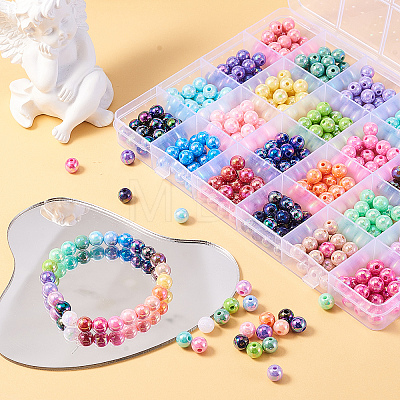 600Pcs 24 Colors Opaque Acrylic Beads MACR-CJ0001-16-1