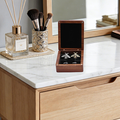 Wood Cuff-link Gift Storage Magnetic Boxes CON-WH0089-265A-1