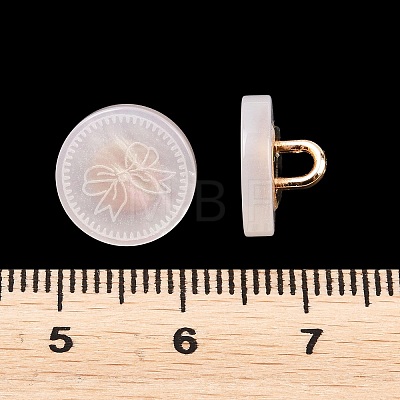 1-Hole Resin Alloy Shank Buttons FIND-B065-03G-13-1