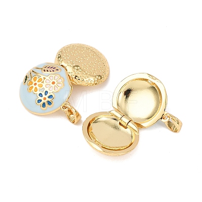 Brass Enamel Locket Pendants X-KK-G543-01G-02-1