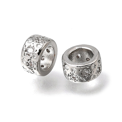 Brass Micro Pave Clear Cubic Zirconia Beads KK-K427-02D-P-1
