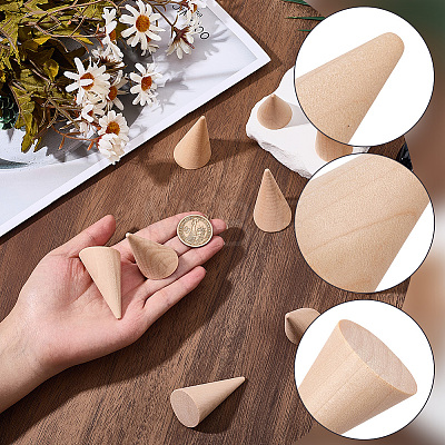 10Pcs Natural Wood Ring Displays RDIS-SC0001-06-1