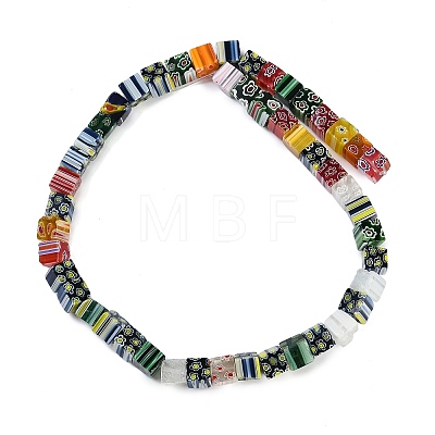 Handmade Millefiori Glass Bead Strands LAMP-H057-03K-1