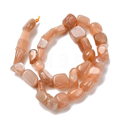 Natural Peach Moonstone Beads Strands G-P601-A19-02-1