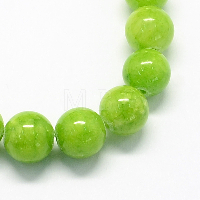 Natural Dyed Yellow Jade Gemstone Bead Strands G-R271-4mm-Y12-1