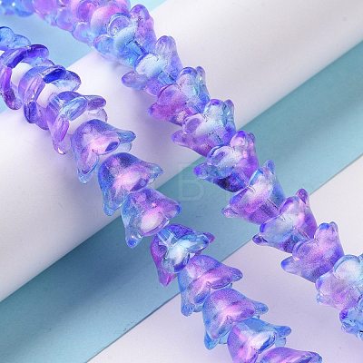 Transparent Glass Beads Strands LAMP-H061-01B-1