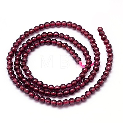 Mozambique Import Natural Grade A Garnet Round Beads Strands X-G-E300-A-3mm-1