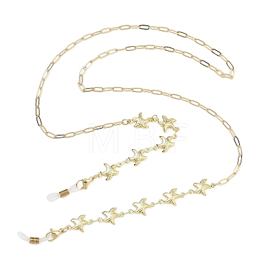 Ocean Series Shell & Starfish & Turtles 304 Stainless Steel Eyeglass Chains AJEW-EH00409-1