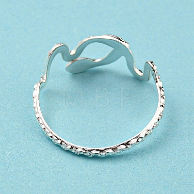 304 Stainless Steel Snake Wrap Open Cuff Ring RJEW-T023-82S-1