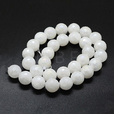 Electroplated Natural White Jade Beads Strands G-G749-05B-8mm-1