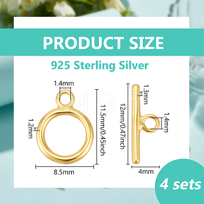 925 Sterling Silver Toggle Clasps STER-BC0004-38G-1