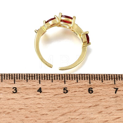 Brass Micro Pave Cubic Zirconia Cuff Open Rings CU-CBA108A-13G-05-1