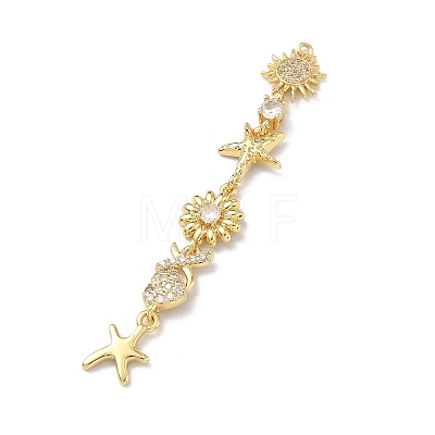 Brass Micro Pave Clear Cubic Zirconia Big Pendants KK-B176-02G-02-1