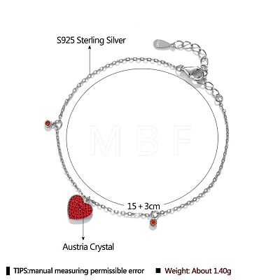 925 Sterling Silver Charm Bracelets BJEW-BB67592-P-1