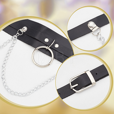 WADORN 2Pcs 2 Style Punk Style PU Leather Corset Belts AJEW-WR0002-05-1