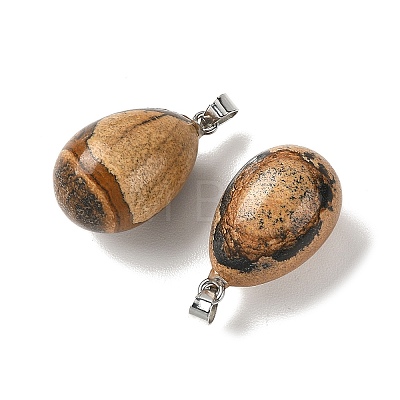 Natural Picture Jasper Pendants GG-K002-08A-04-1