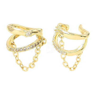 Brass Micro Pave Cubic Zirconia Cuff Earrings for Women CU-CBAE7DF-27G-1
