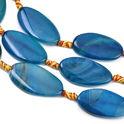 Natural Banded Agate Beads Strands G-F825-H01-01A-1