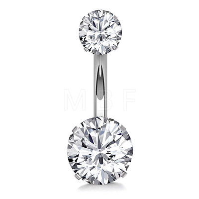 Clear Cubic Zirconia Belly Button Rings WG9960A-27-1