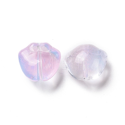 Transparent Spray Painted Glass Beads GLAA-I050-05L-1
