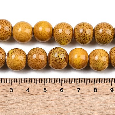 Handmade Fancy Antique Glazed Porcelain Ceramic Round Beads Strands PORC-L019-13mm-02-1