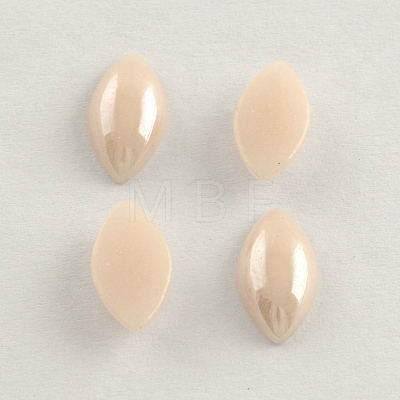 Pearlized Plated Opaque Glass Cabochons PORC-S779-7x14-M-1