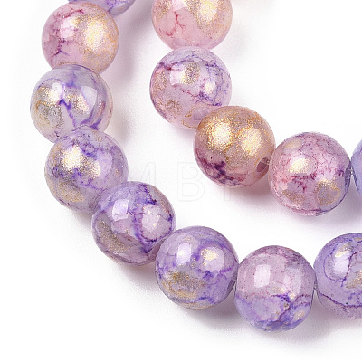 Baking Painted Crackle Glass Bead Strands DGLA-R053-03A-1