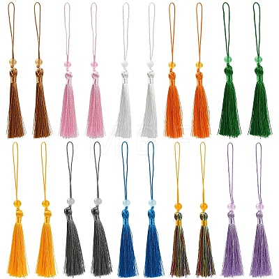 50Pcs 10 Colors Polyester Tassel Decorations OCOR-YW0001-26-1