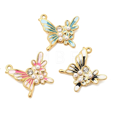 304 Stainless Steel Rhinestone Pendants STAS-P431-28G-1