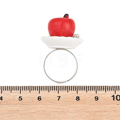 Afternoon Tea Resin & Plastic Adjustable Finger Rings for Women RJEW-K317-01A-1