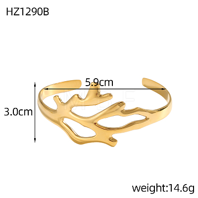 304 Stainless Steel Cuff Bangles STAS-OY009-17G-1