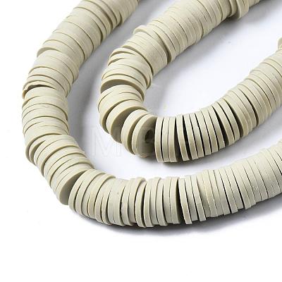 Flat Round Eco-Friendly Handmade Polymer Clay Beads CLAY-R067-10mm-02-1