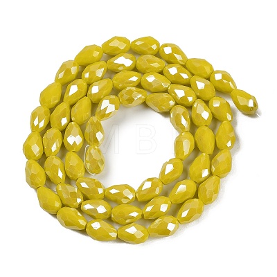 Opaque Solid Color Electroplate Glass Beads Strands EGLA-N013-P4mm-B06-1