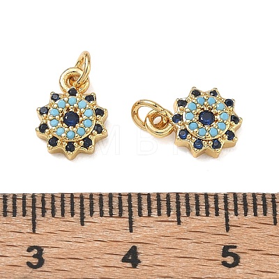 Brass Micro Pave Cubic Zirconia Charms CU-CBAF0F8-17B-G-1