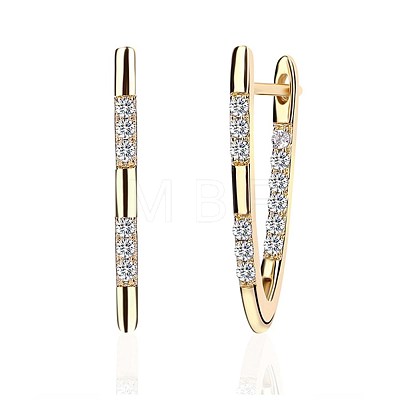 Brass Micro Pave Cubic Zirconia Hoop Earring EJEW-BB72362-C-1