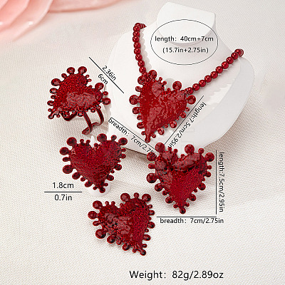 Baking Paint Alloy Pendant Necklaces & Stud Earrings & Ring & Bangle WGD946B-05-1