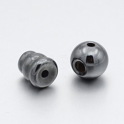 Non-magnetic Synthetic Hematite 3 Hole Guru Beads G-P046-19A-1