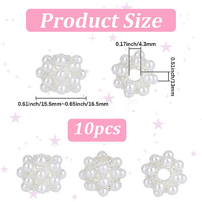 10Pcs Resin & Alloy European Beads FIND-PA0001-50-1