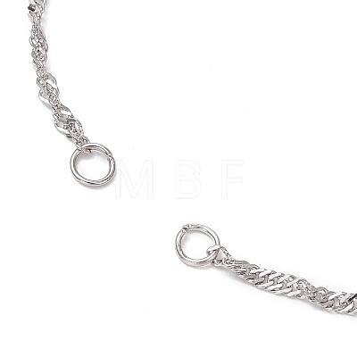 304 Stainless Steel Singapore Chain Bracelet Making AJEW-JB01306-02-1