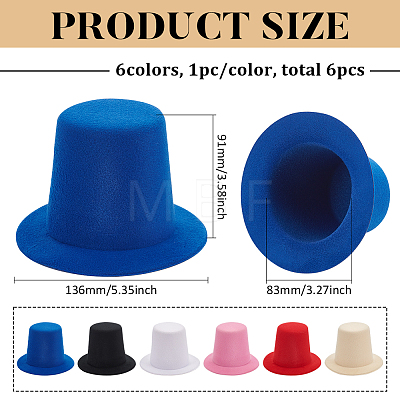 Fingerinspire 6Pcs 6 Colors EVA Cloth Mini Hat Fascinator Base AJEW-FG0005-04-1