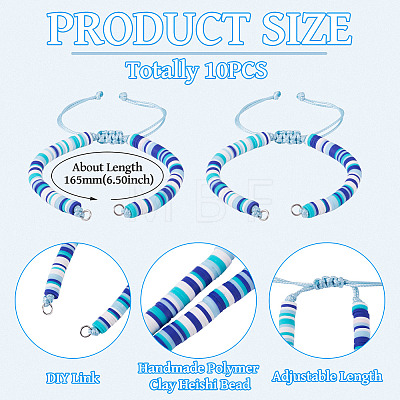 Handmade Polymer Clay Bead Bracelets Making AJEW-TAC00074-1