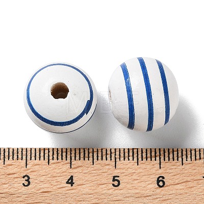 Printed Wood European Beads WOOD-Z002-07E-1