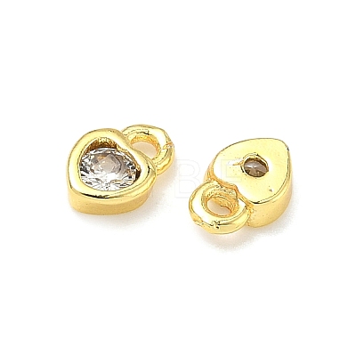 Brass Micro Pave Clear Cubic Zirconia Charms KK-G557-48G-1