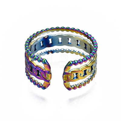Curb Chain Shape Cuff Rings RJEW-N038-012-1
