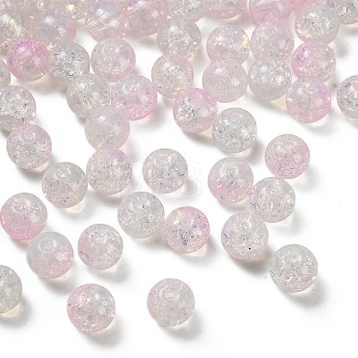 Transparent Crackle Baking Paint Glass Beads Strands DGLA-XCP0001-29-1
